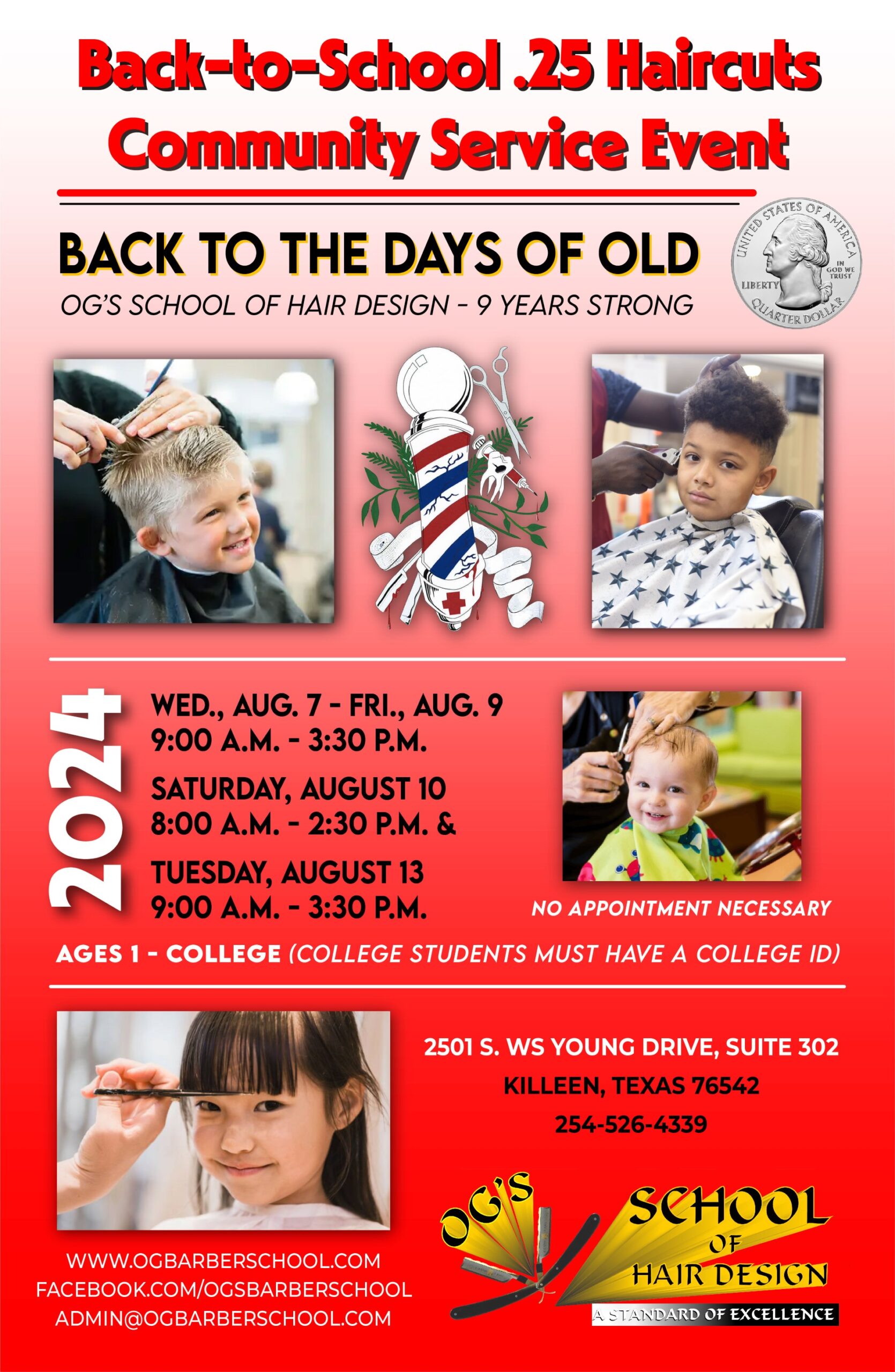 2024-OGs-School-of-Hair-Design-25Cent-Back-to-School-Community-Service-Event-Flyer